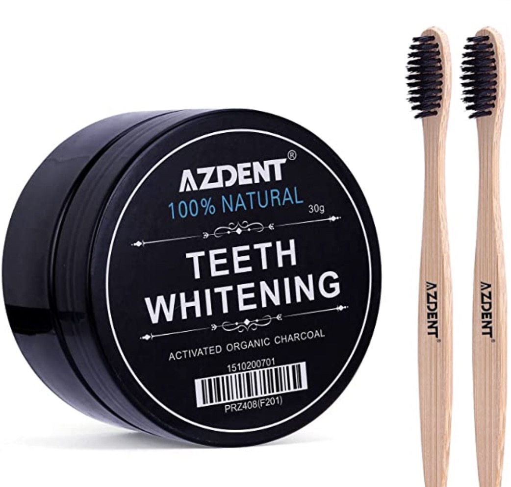 10. AZDENT Activated Teeth Whitening Charcoal Powder Toothpaste